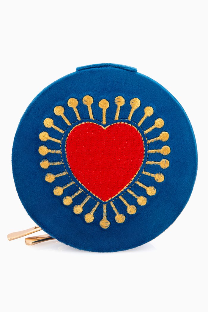

Sacred Heart Jewellery Box in Velvet, Blue