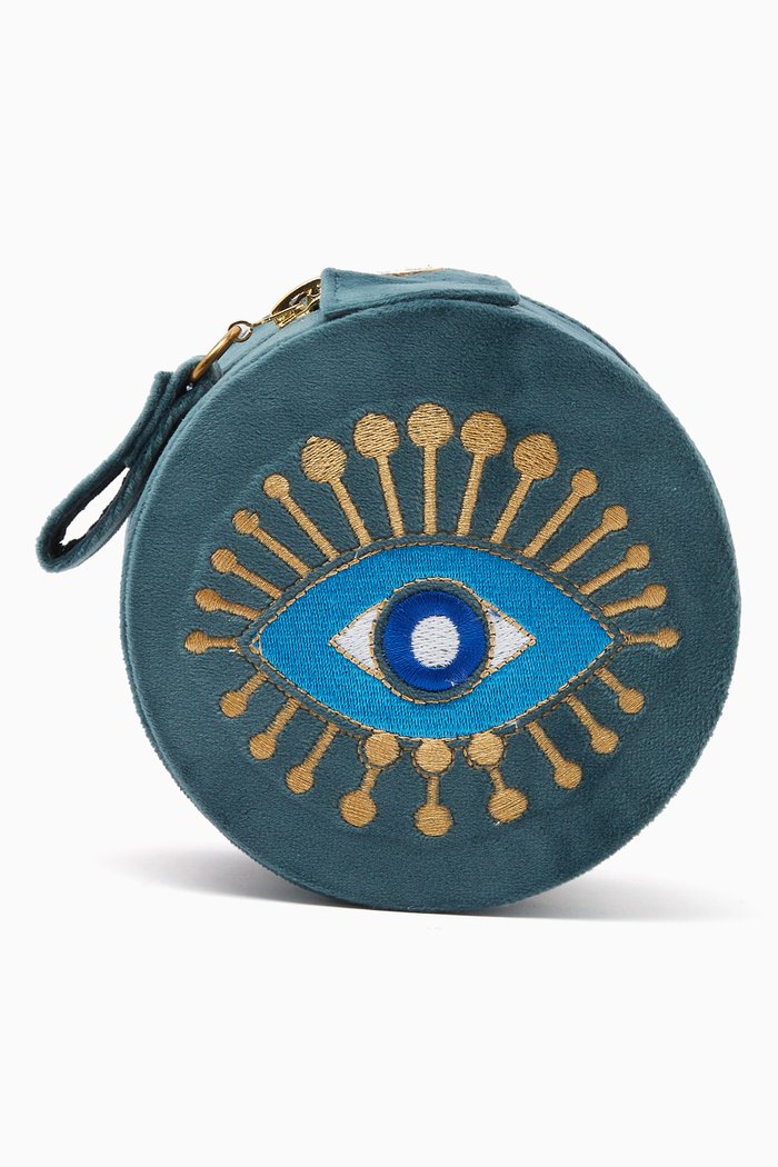 

Rebel Eye Jewellery Box in Velvet, Green