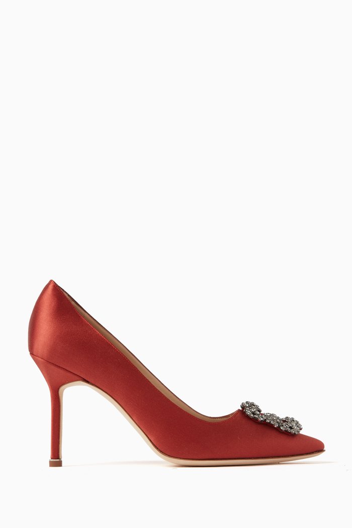 

Hangisi 90 Pumps in Satin, Brown