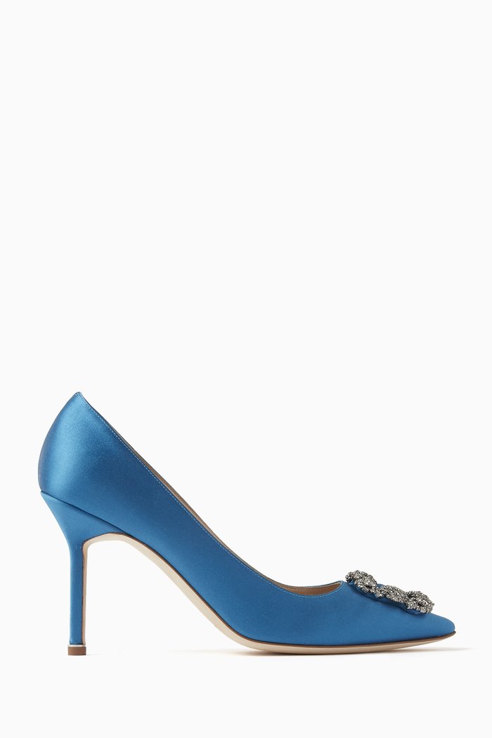 Hangisi 90 Pumps in Satin, Blue