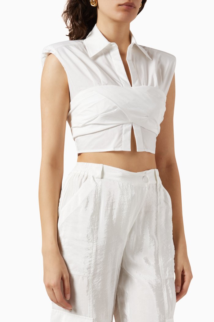 

Emie Crop Top in Poplin, White
