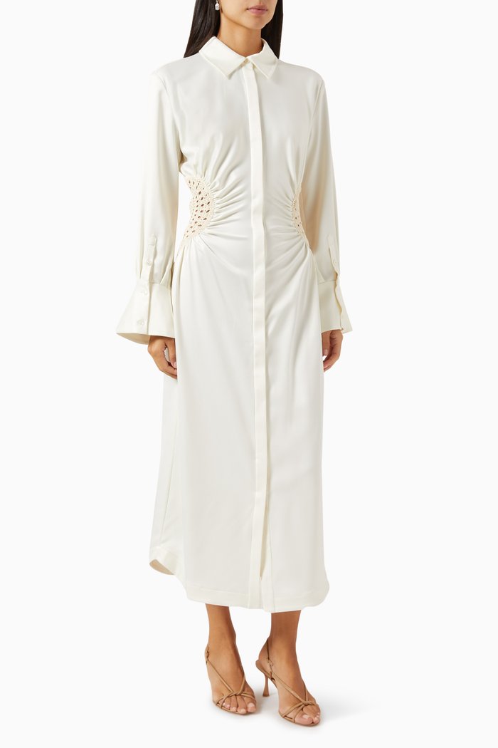

Rhoda Shirt Dress in Cotton Blend, White