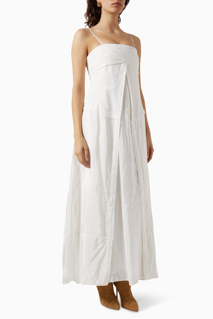 Ala Parachute Dress in Poplin, White