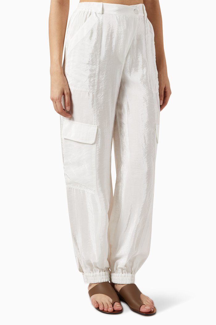 

Artemis Cargo Pants in Rayon Blend, White