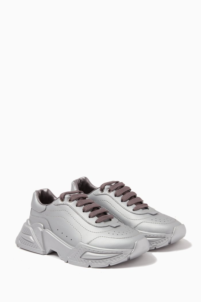 

Daymaster Low-top Sneakers in Leather, Silver