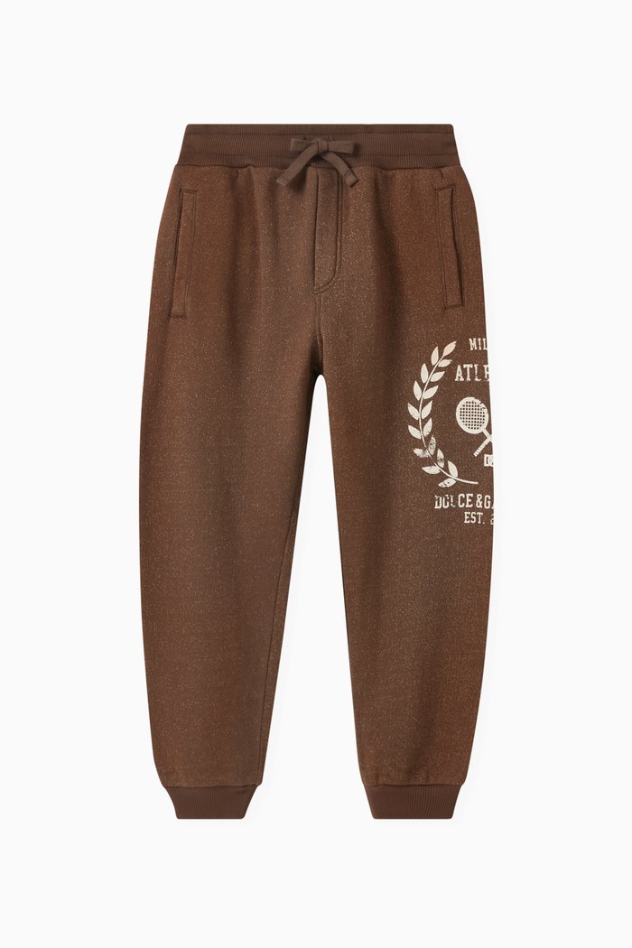 Logo-print Sweatpants in Cotton, Brown