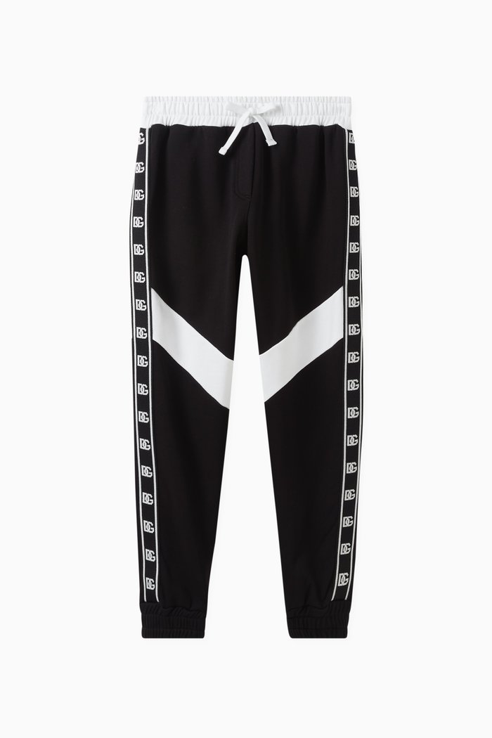 

Logo Tape Sweatpants in Cotton Jersey, Black
