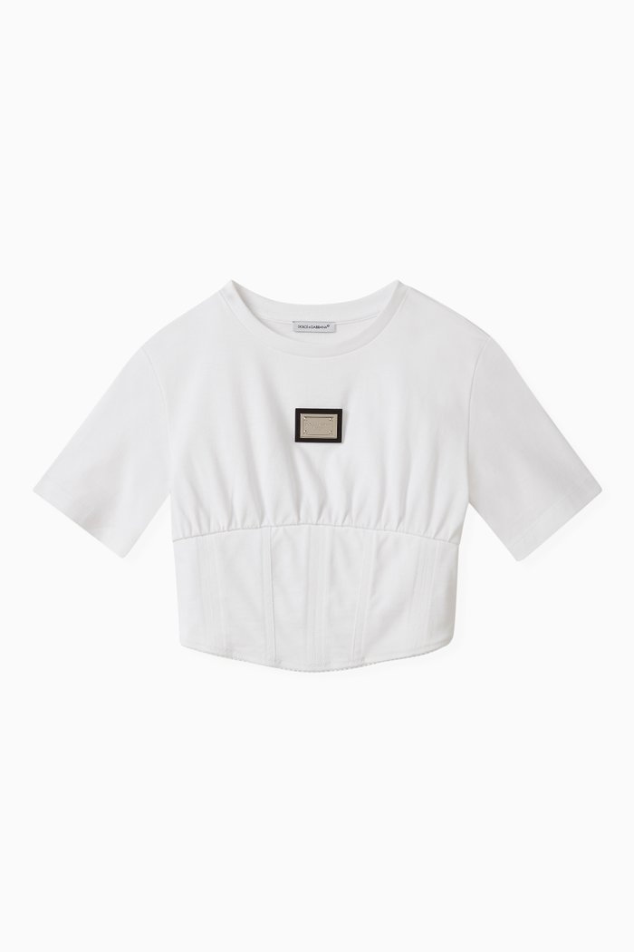 

Logo-badge T-shirt in Cotton, White