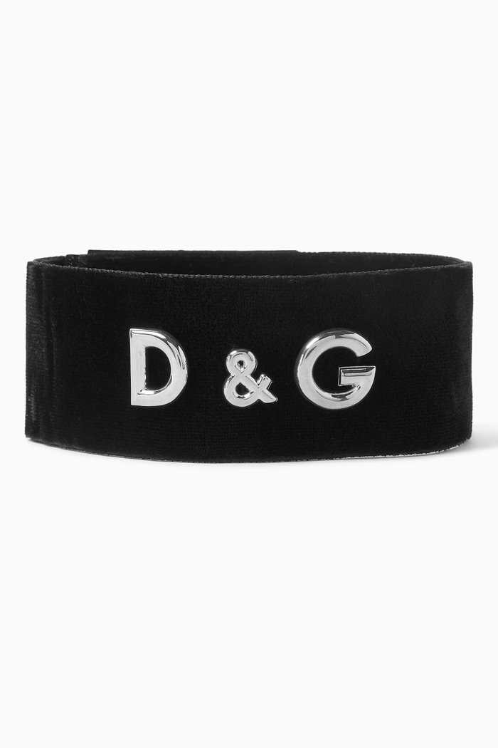

x KIM Metal D&G Logo Choker in Velvet, Black