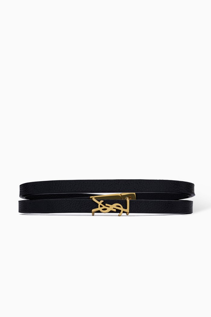 

Opyum Double Wrap Bracelet in Leather, Black