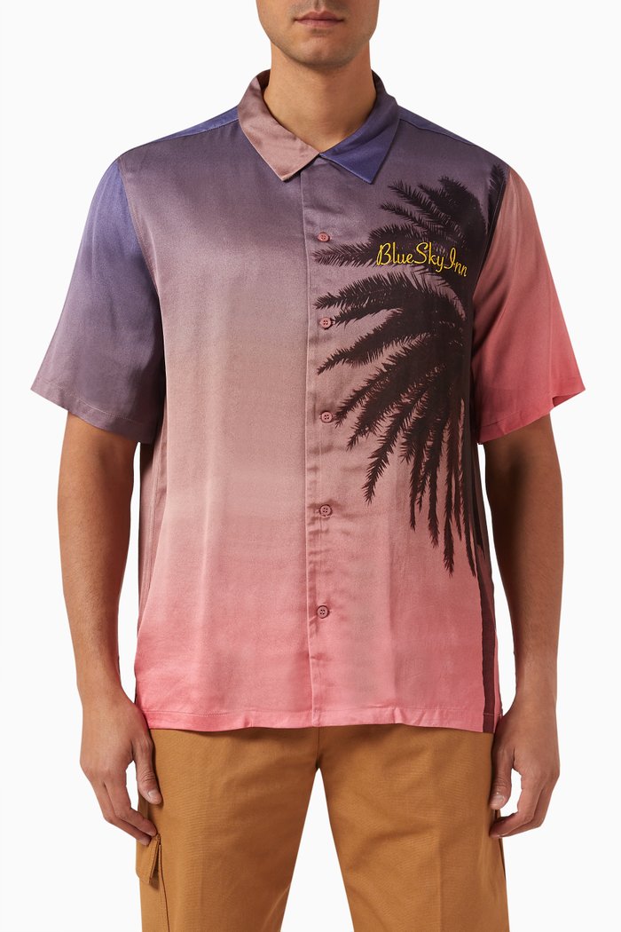 Palm Shirt in Viscose, Multicolour