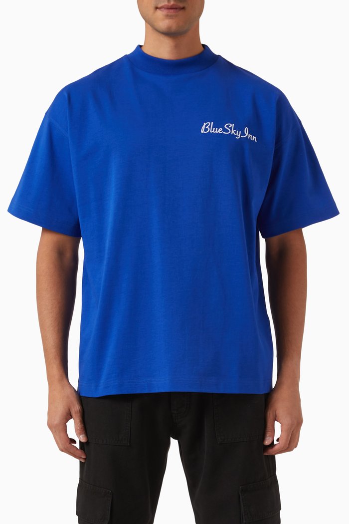 Carry Over T-shirt in Cotton Jersey, Blue