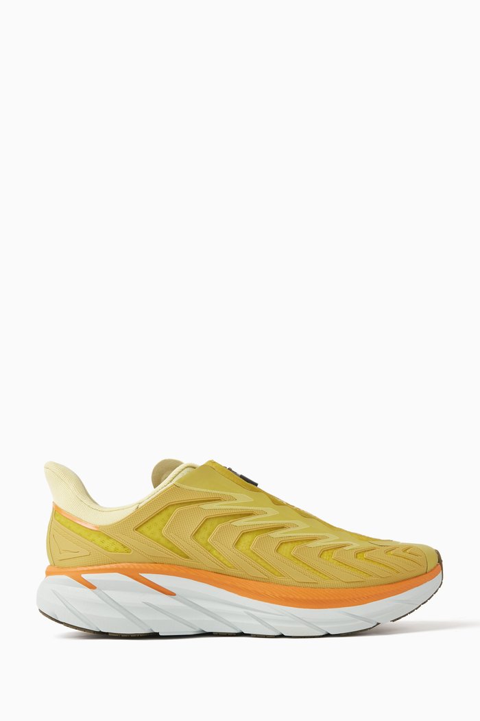 

Clifton zip-up sneakers in Leather, Yellow