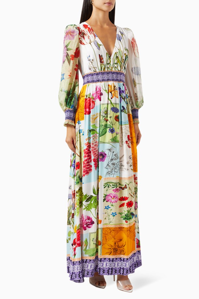 

Bellami V-neck Maxi Dress in Viscose, Multicolour
