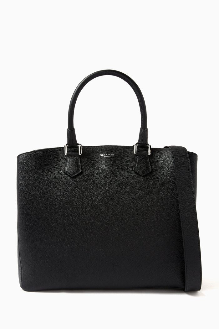 

Luna Handbag in Rugiada Leather, Black