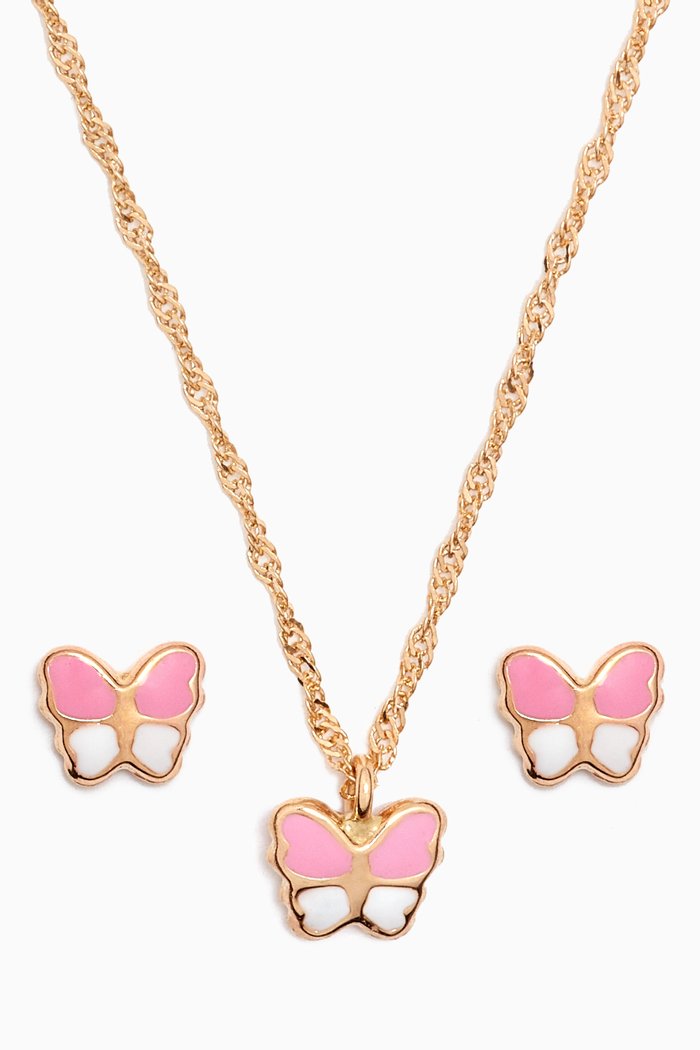 

Butterfly Enamel Set in 18kt Yellow Gold