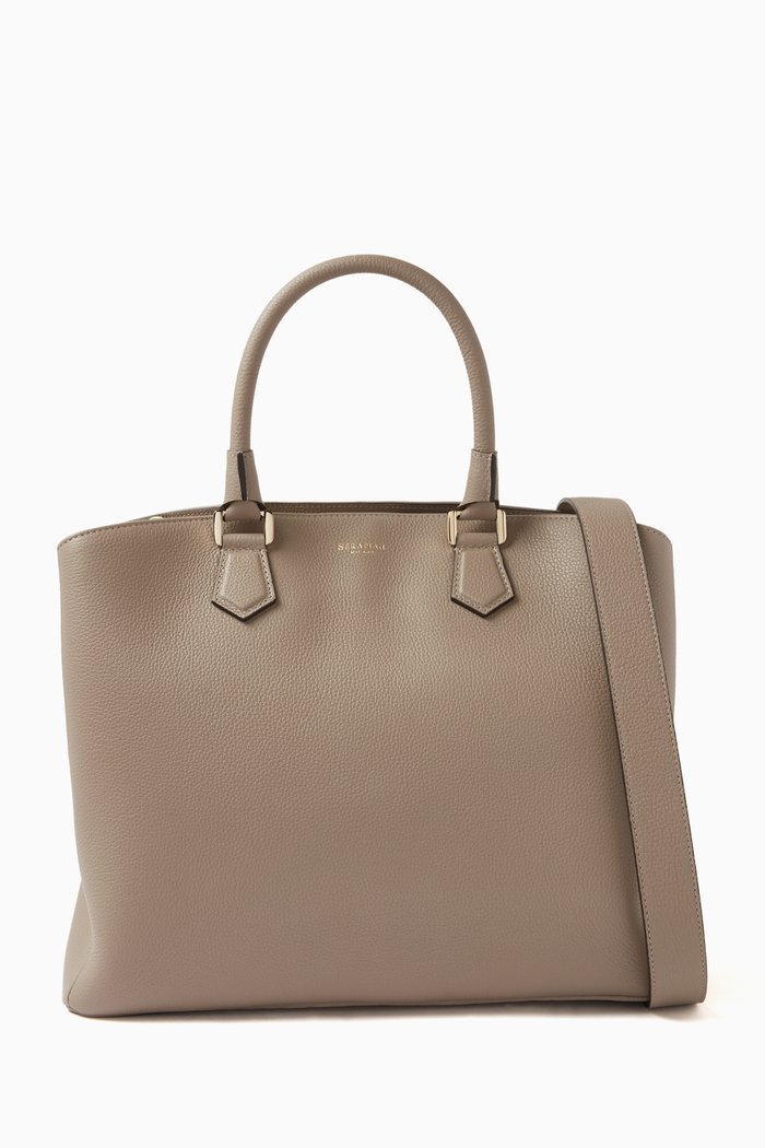 

Luna Handbag in Rugiada Leather, Neutral