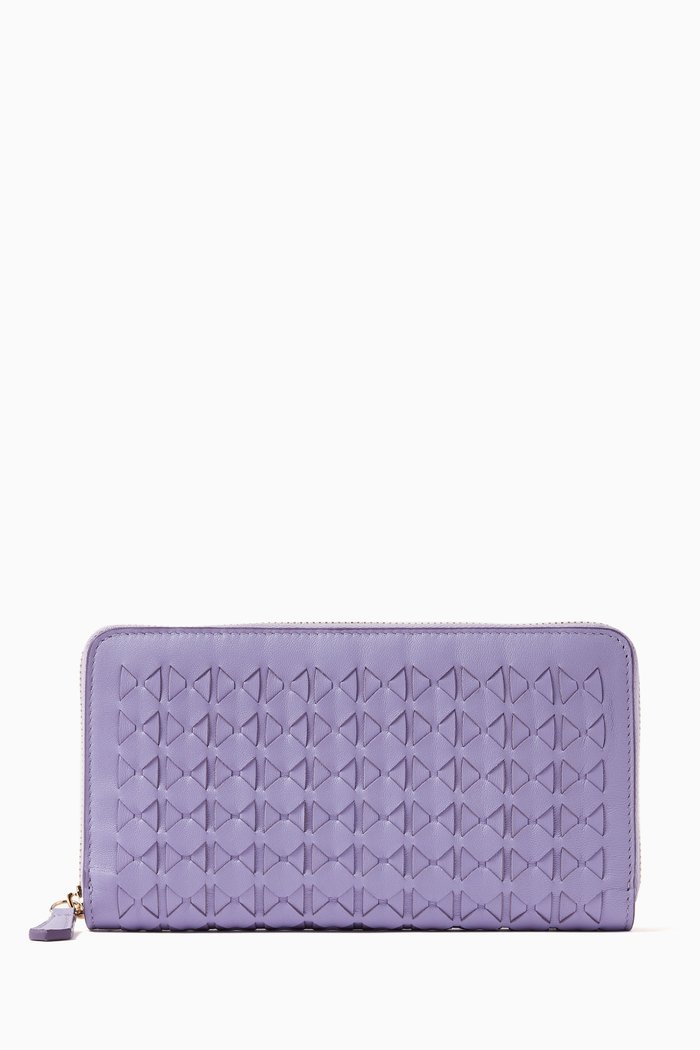 

Zip Around Wallet in Mosaico Leather, Purple