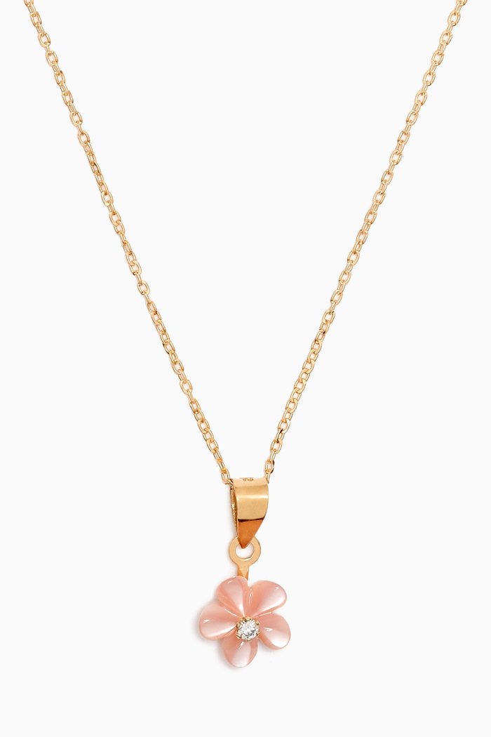 

Floral Mother-of-Pearl Diamond Pendant in 18kt Yellow Gold