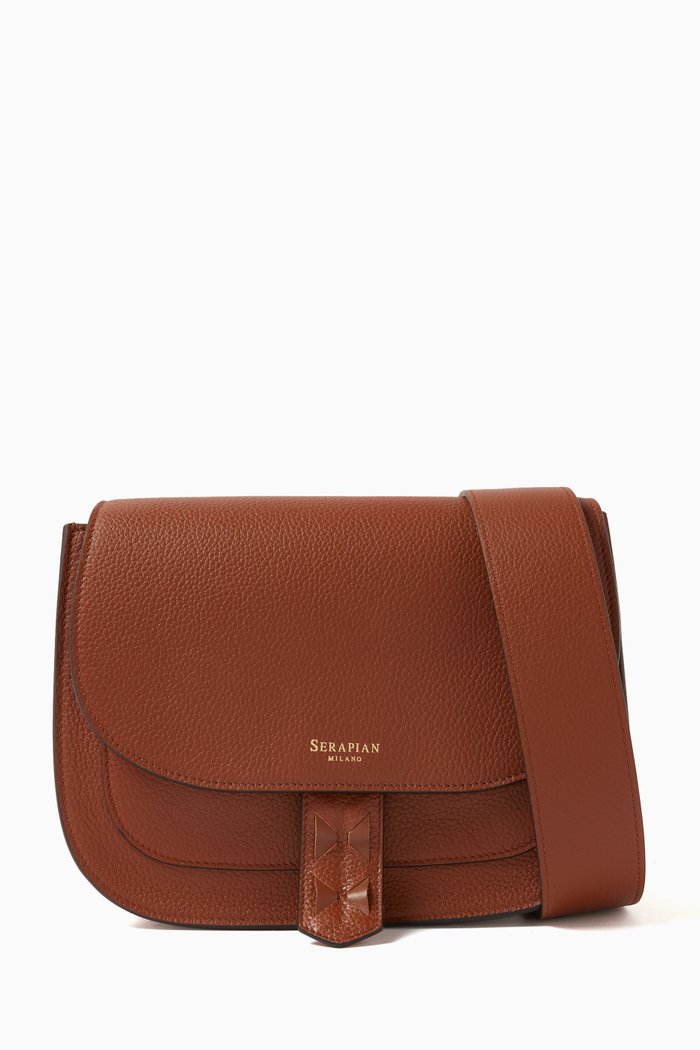 

Luna Crossbody Bag in Rugiada Leather, Brown