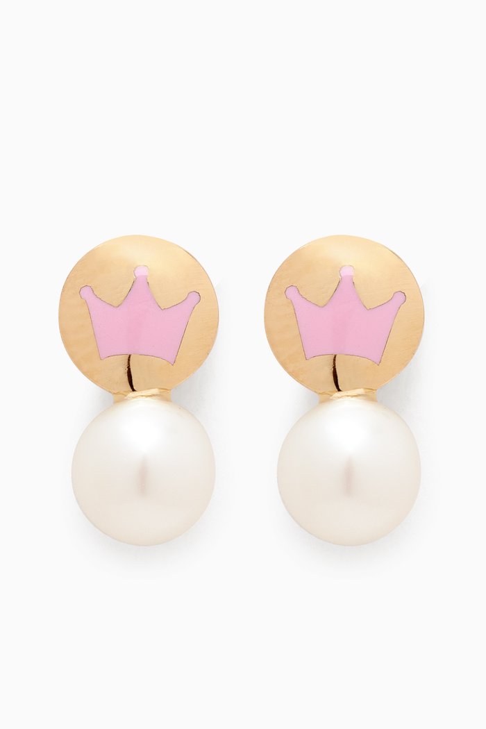 Crown Earrings in 18kt Gold