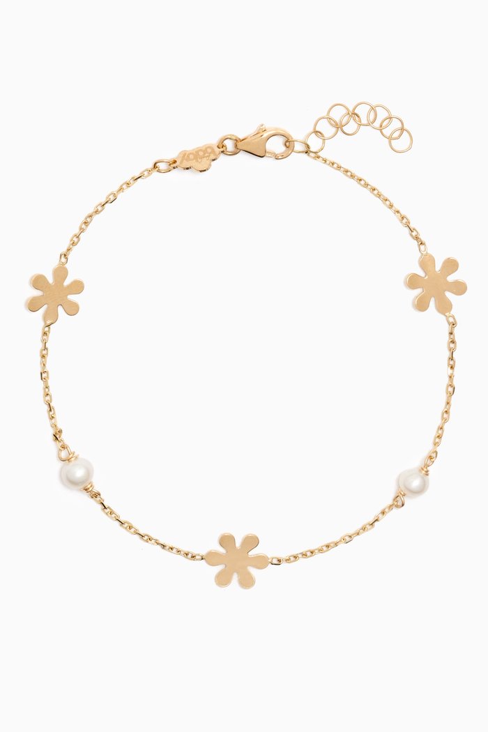 

The Flowers & Pearls Bracelet in 18kt Yellow Gold