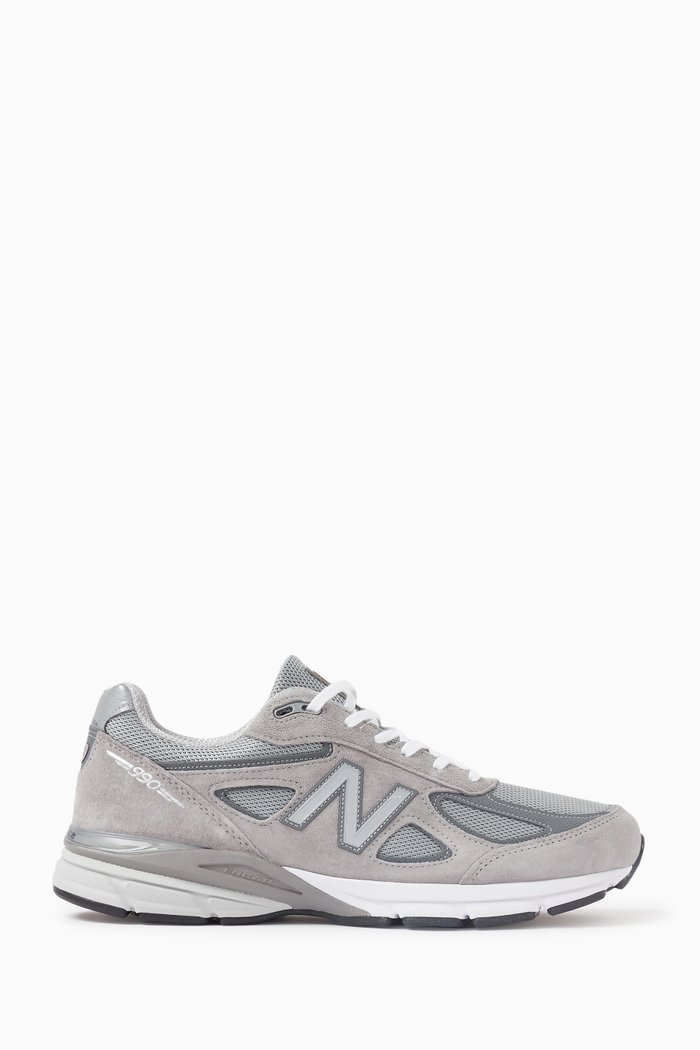 

990v4 Sneakers in Suede & Mesh, Grey