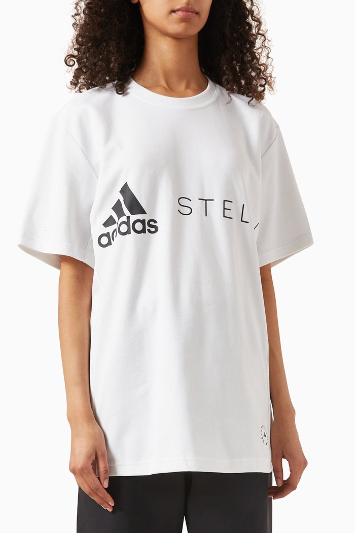 

x Stella McCartney Logo T-shirt in Organic-cotton Blend, White