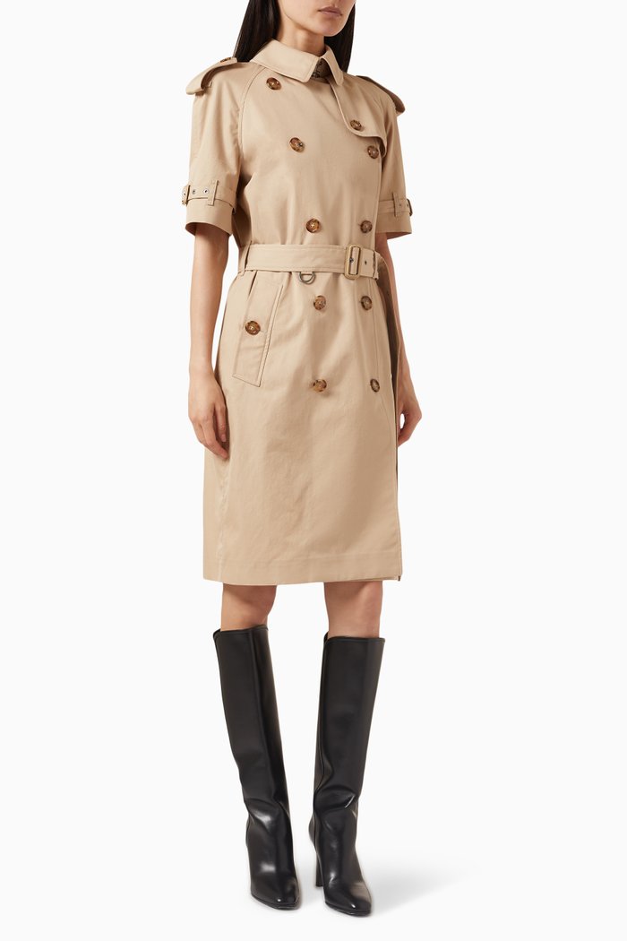 

Belted Coat in Cotton, Neutral