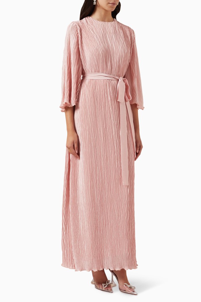 

Pleated Dress in Crepe, Pink