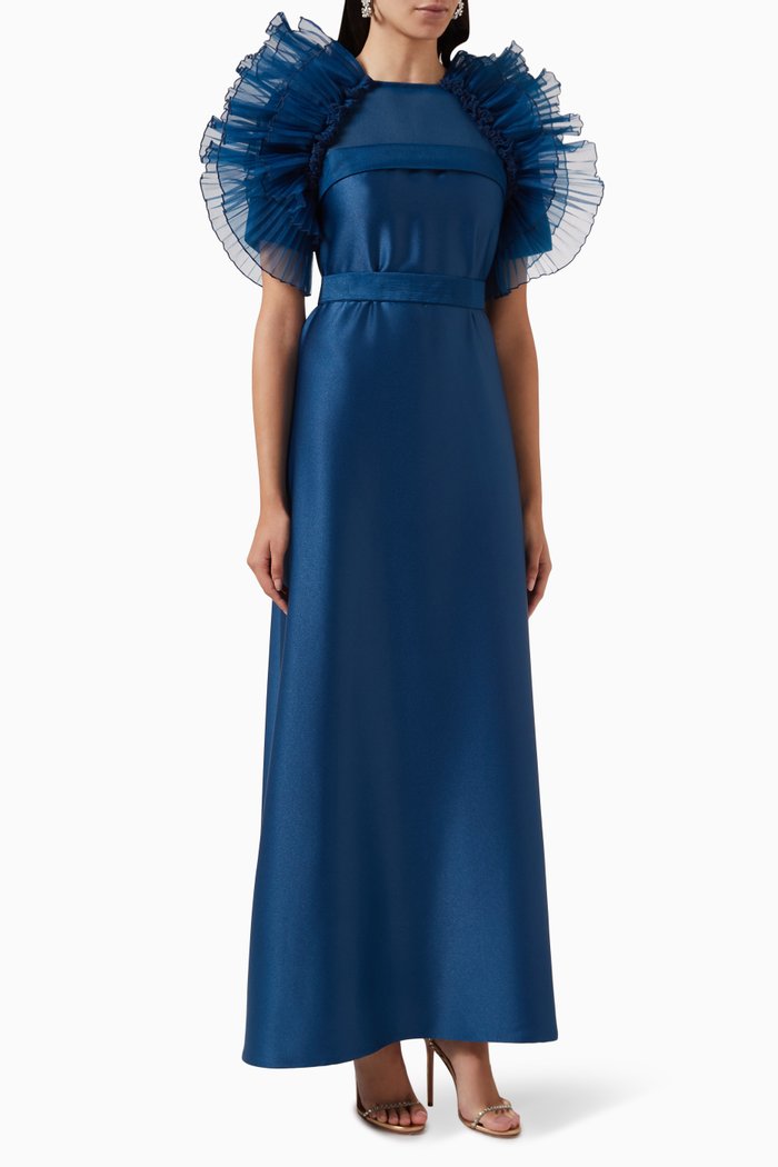 

Ruffle Kaftan, Blue