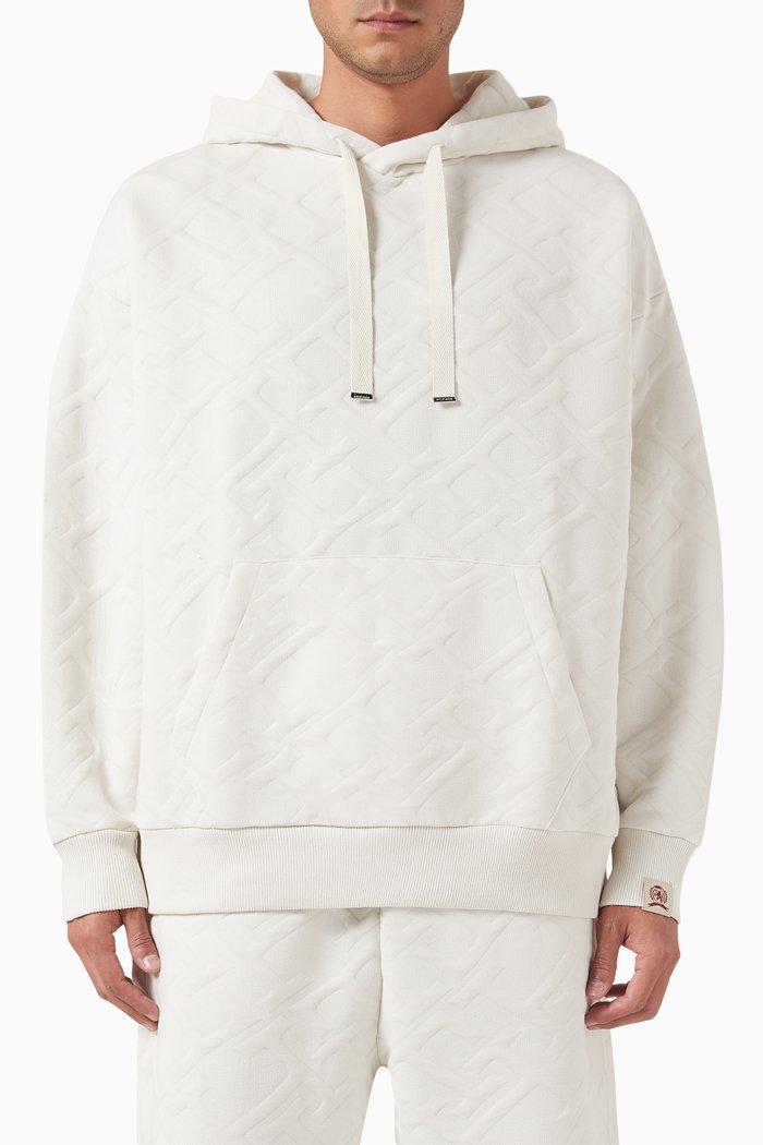 

Quilted Monogram Hoodie, White