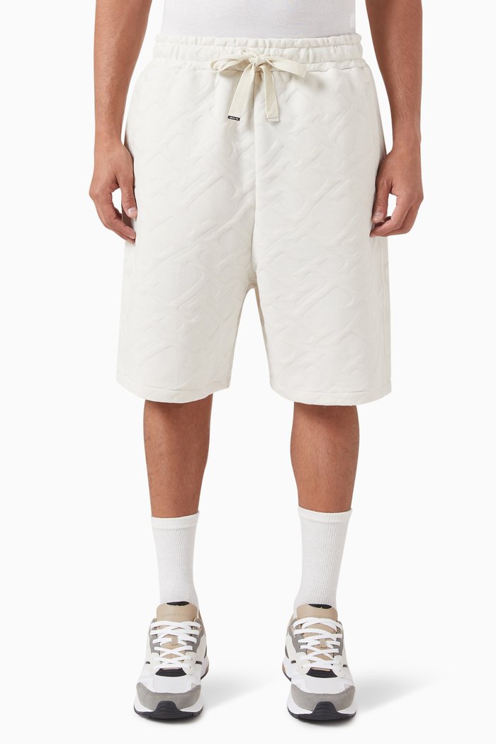Quilted Monogram Shorts, White