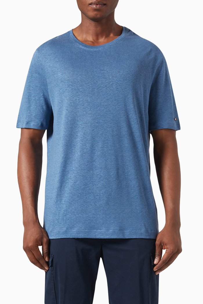

Premium T-shirt in Linen, Blue