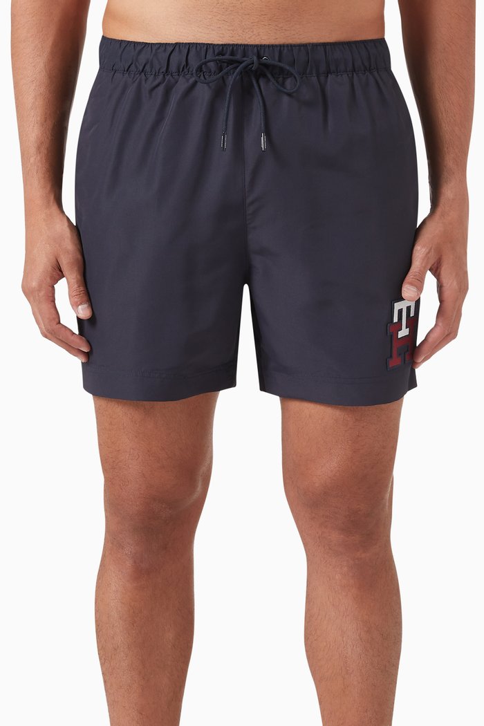 

TH Monogram Mid-length Swim Shorts, Blue