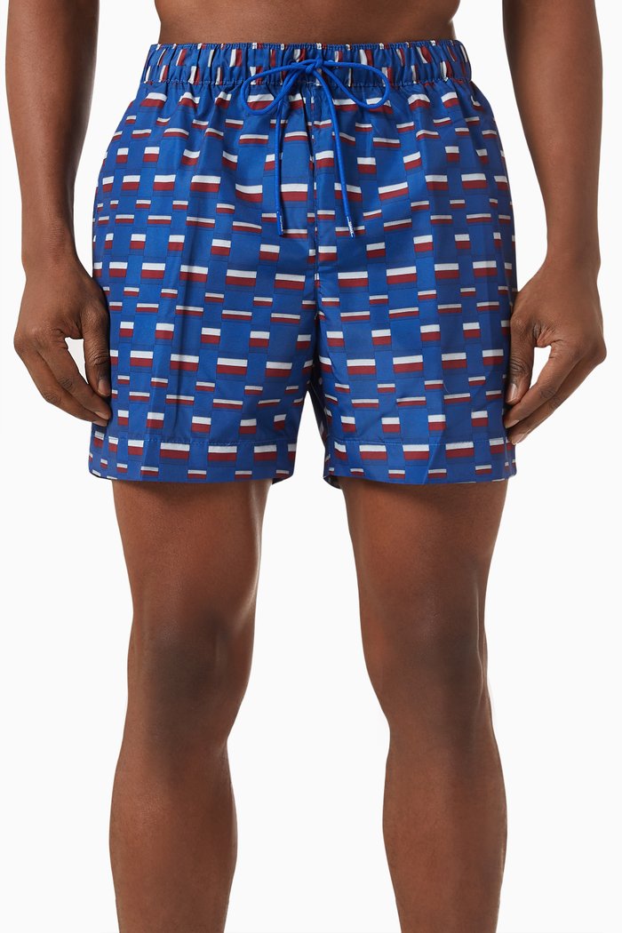 

Essential-print Mid-length Swim Shorts, Multicolour