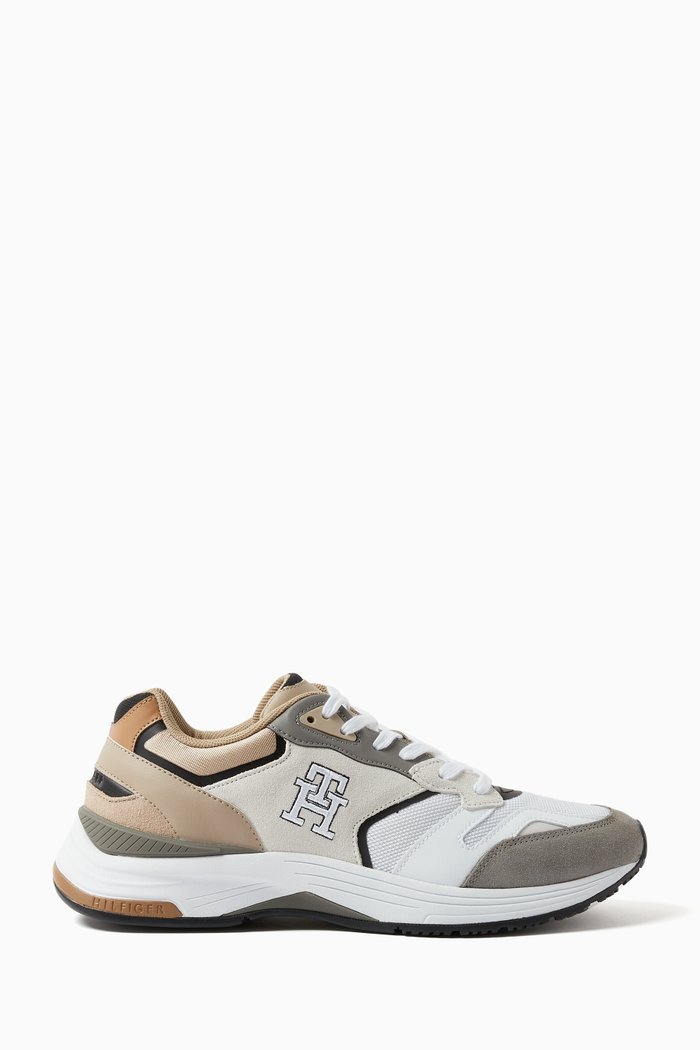 

Modern Monogram Sneakers in Mixed Materials, Neutral