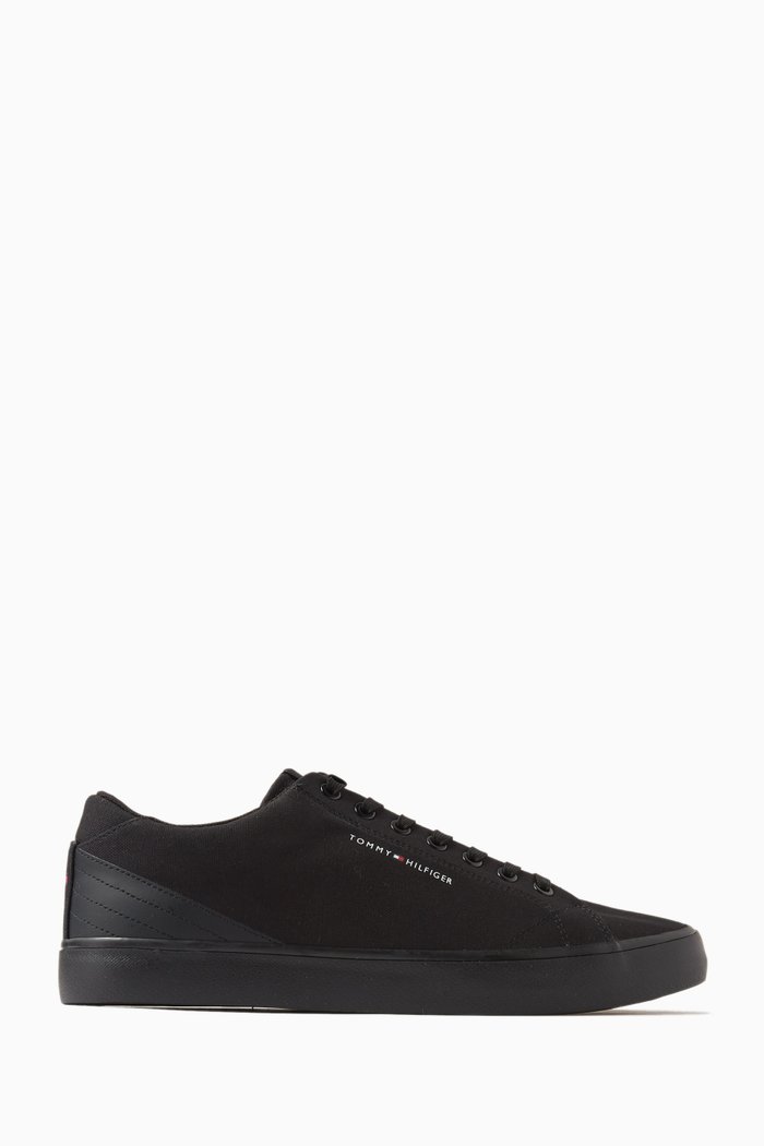 

Vulcanised Core Low-top Sneakers in Canvas, Black