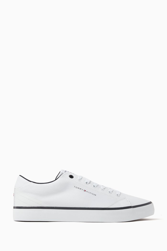 Vulcanised Core Low-top Sneakers in Canvas, White