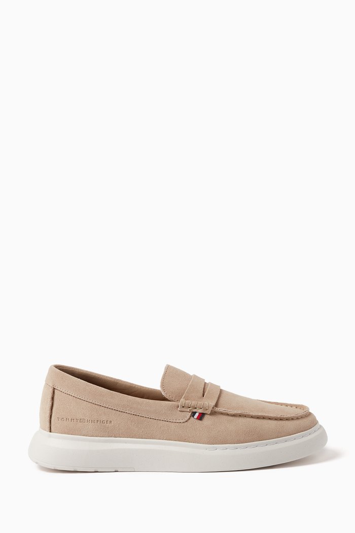 

Hybrid Loafers in Suede, Neutral
