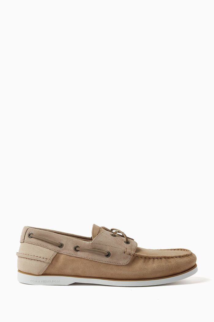 

Boat Shoes in Suede, Neutral