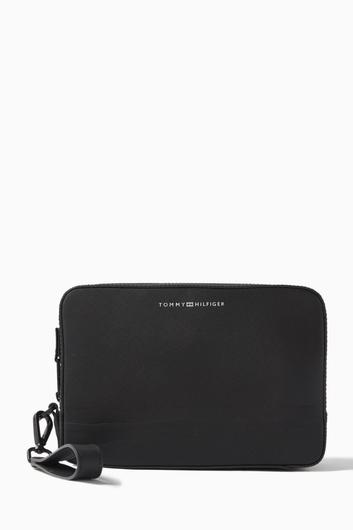 

TH Business Washbag in Leather, Black