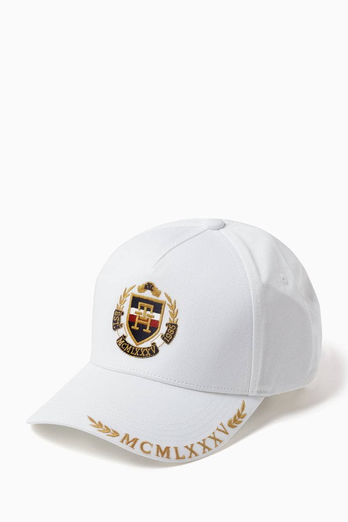 

TH Coastal Prep Patch Baseball Cap in Organic Cotton, White