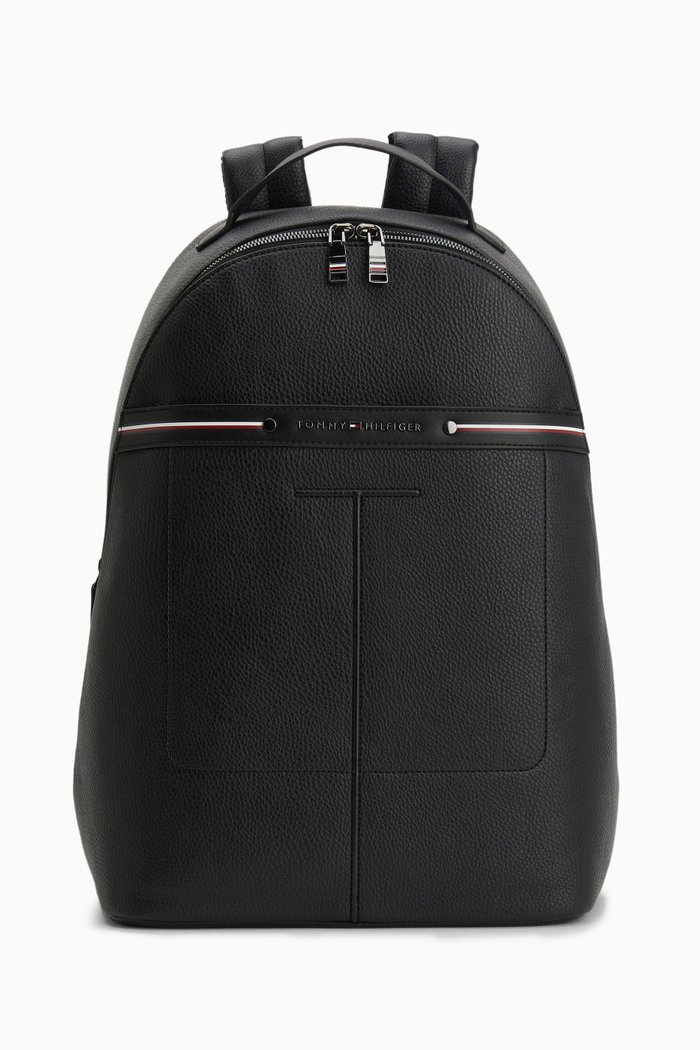 

TH Central Backpack in Grained Faux-leather, Black