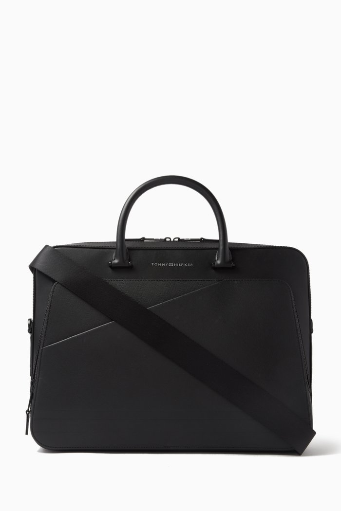 

TH Business Laptop Bag in Leather, Black