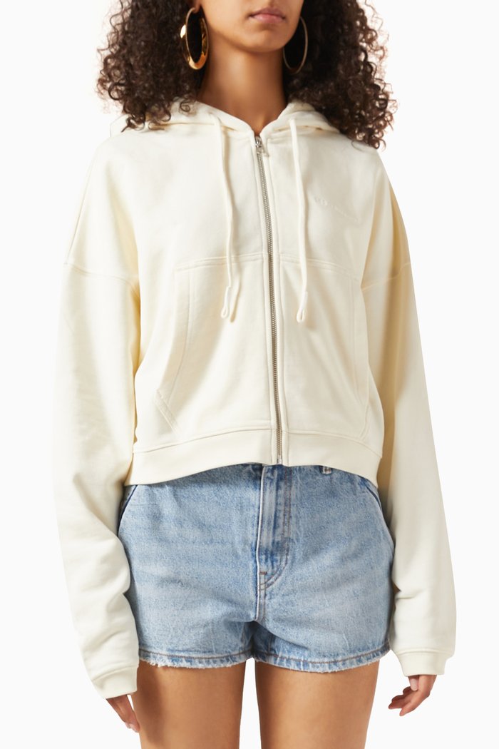 

002 Zip-up Hoodie in Jersey, Neutral