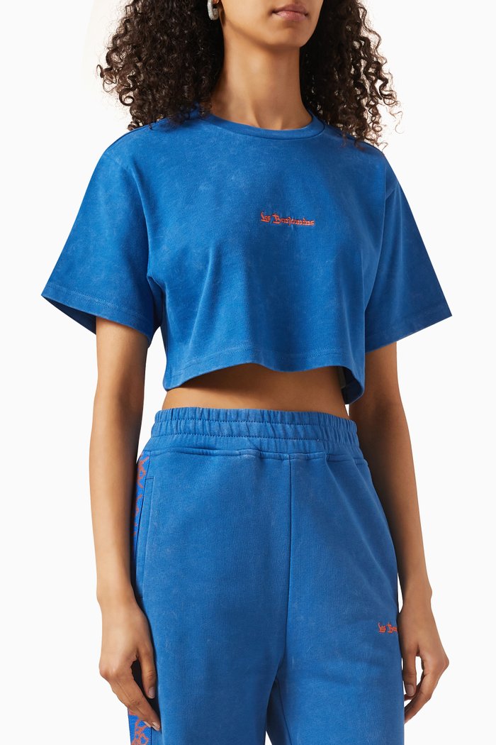 007 Crop T-shirt in Jersey, Blue