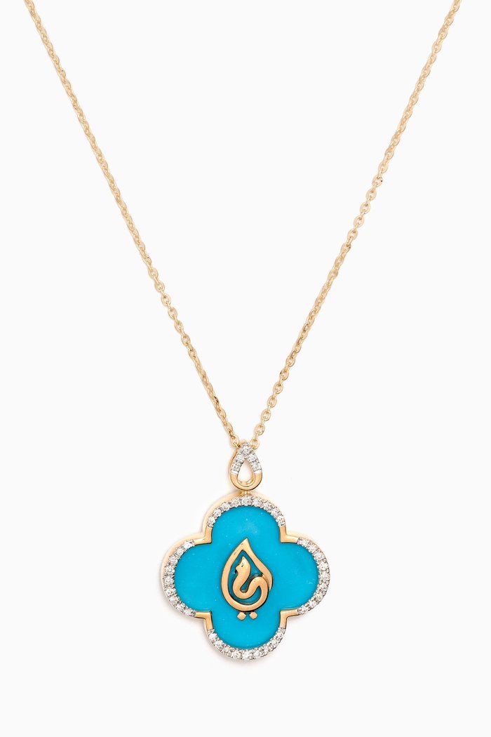 

Ummi Necklace with Diamonds & Turquoise in 18kt Yellow Gold