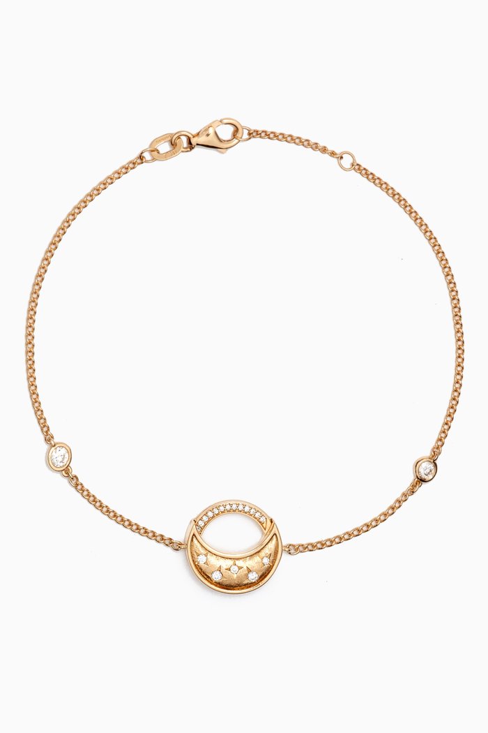 

Qamar Starry Night Diamond & Mother of Pearl Bracelet in 18kt Gold, Yellow
