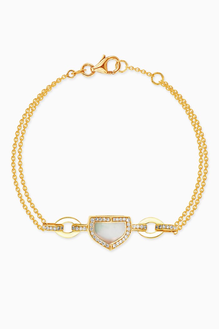 

Dome Art Deco Diamond & Mother of Pearl Bracelet in 18kt Yellow Gold